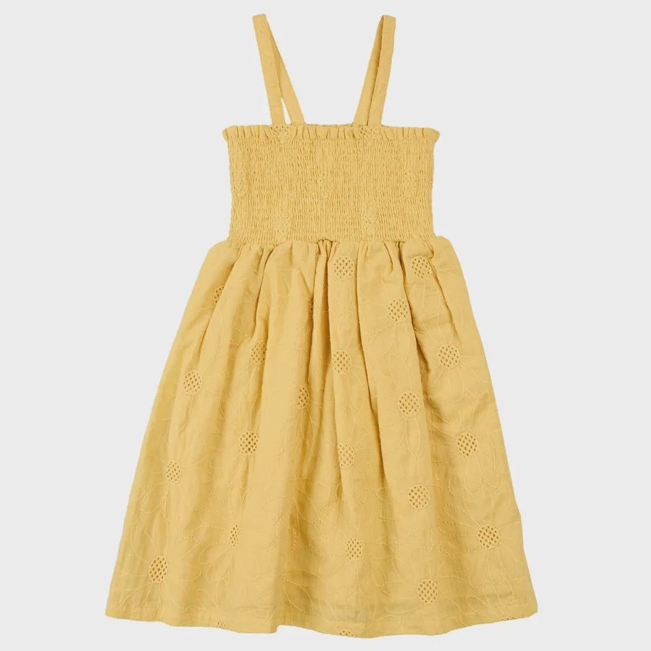 Robe jaune avec fleur d11k