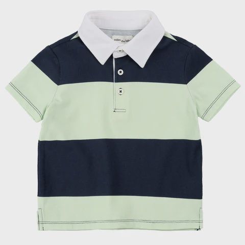 Polo marine et vert t45k