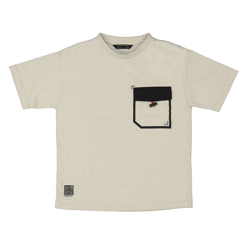 T-shirt beige avec poche 6012