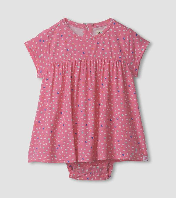 Robe cache couche en bamboo rose pointillé 1373