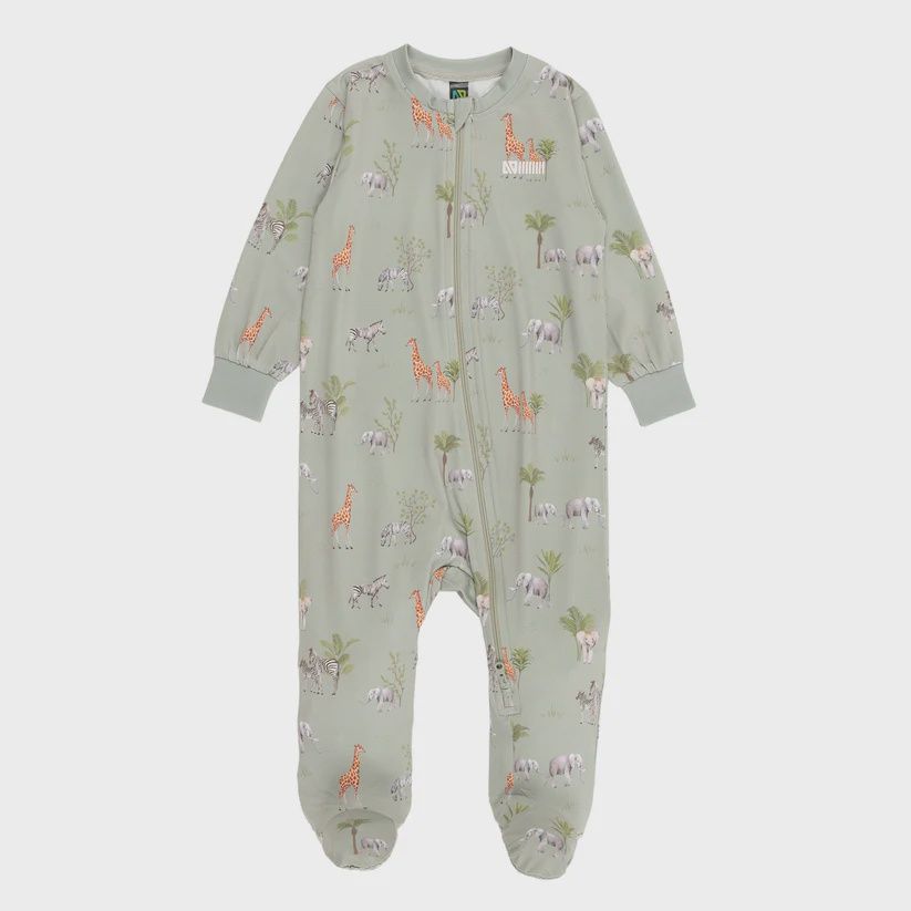 Pyjama 1 pièce vert avec animaux p107
