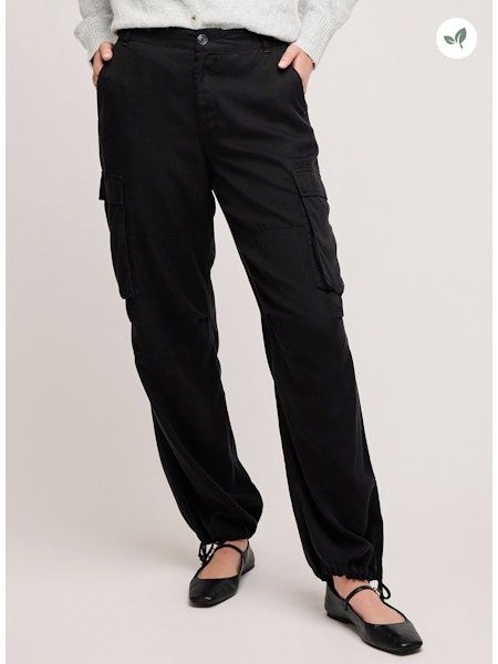 Pantalon cargo noir 7329