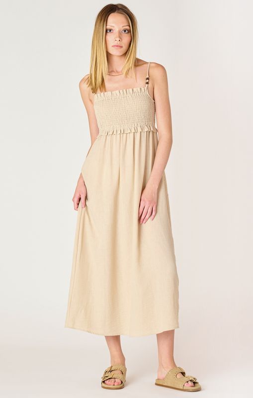 Robe a nid d&#39;abeille beige 2546