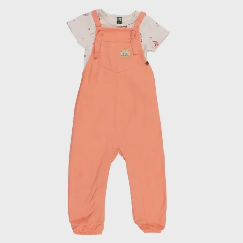 ensemble salopette corail
