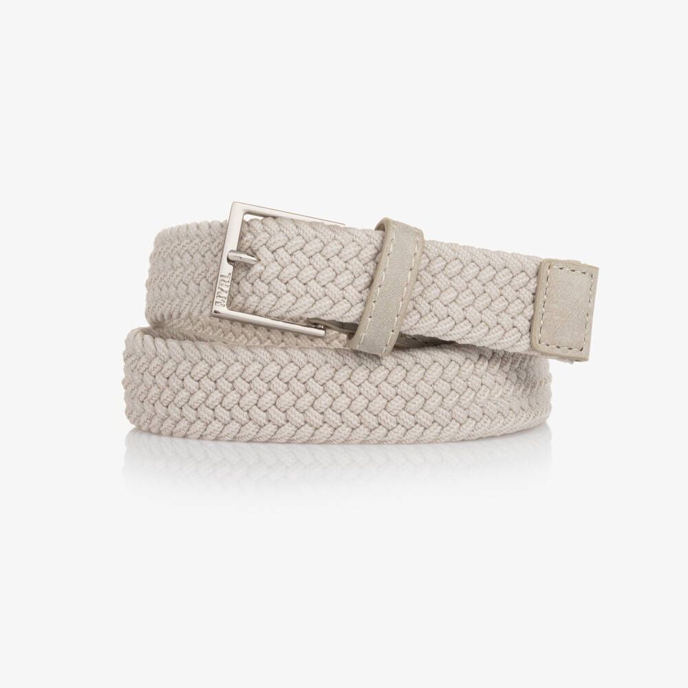 Ceinture tissée élastique beige 0924