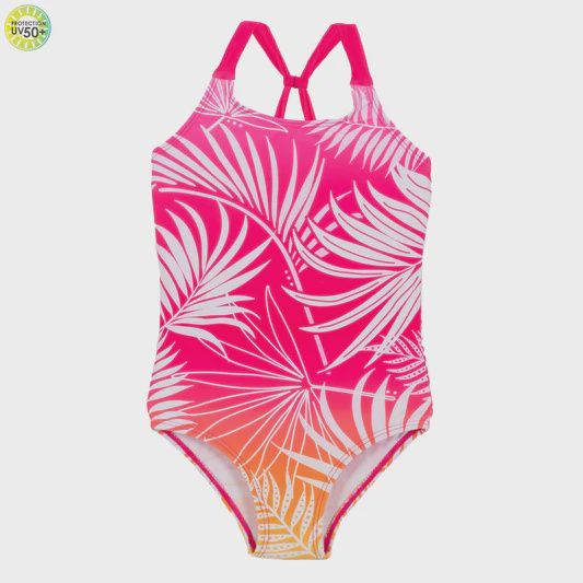 Maillot de bain feuillage rose/oranger 5S12