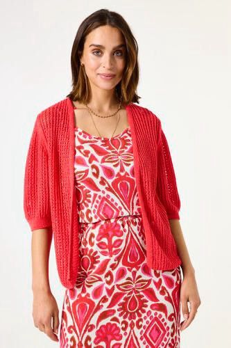 Cardigan rouge à maille 0251