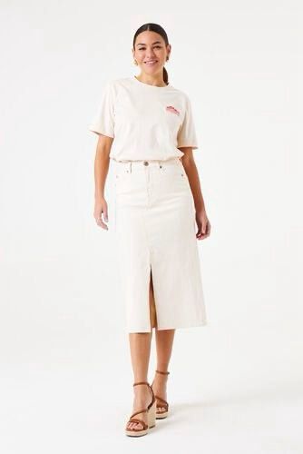 Jupe jean beige 0320