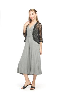 Veste courte dentelle noire fleurie 8083