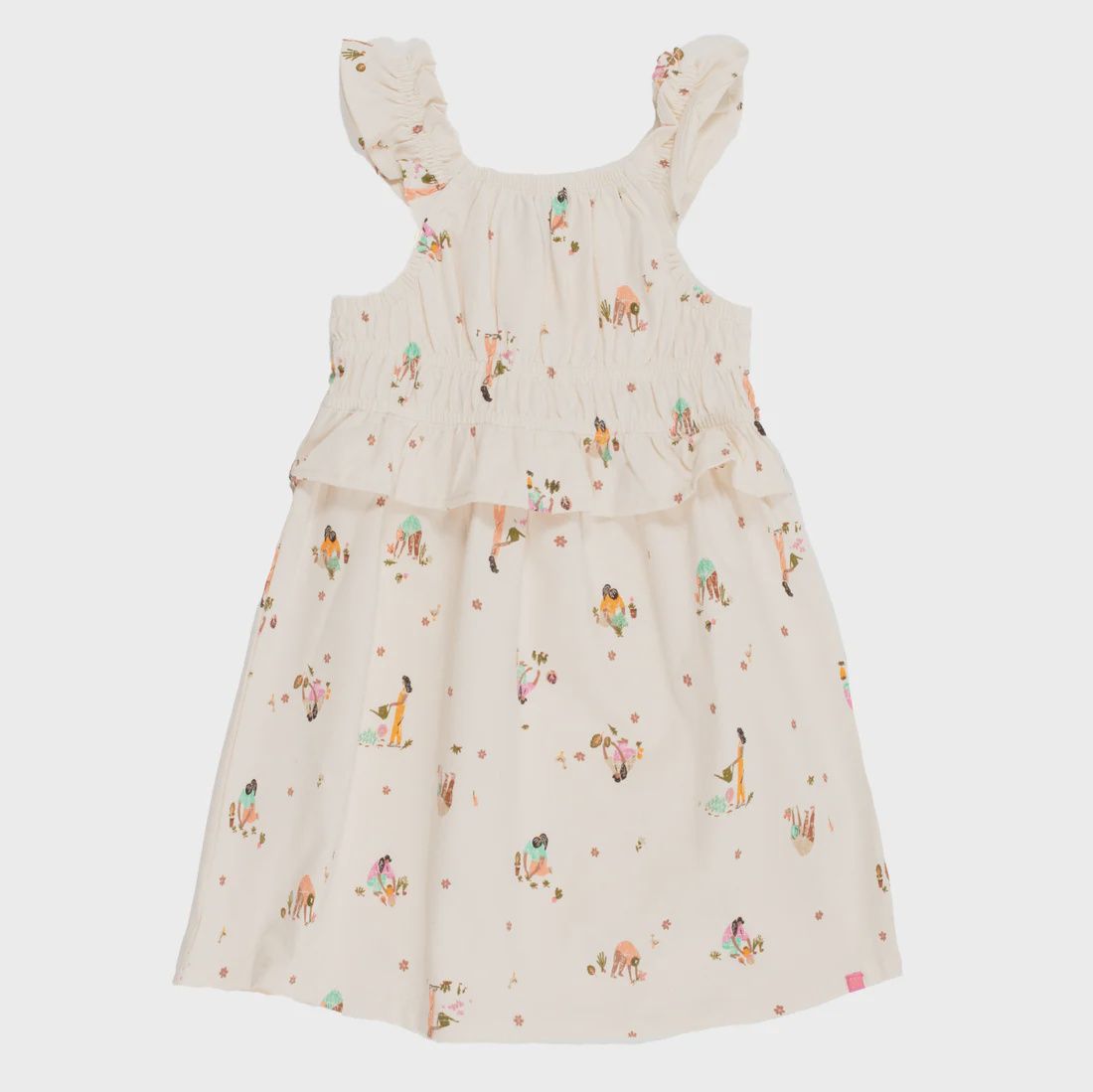 Robe ivoire à motif jardinier 2506