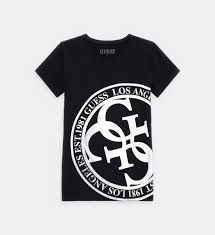 T-shit noir logo argent guess 6YWA