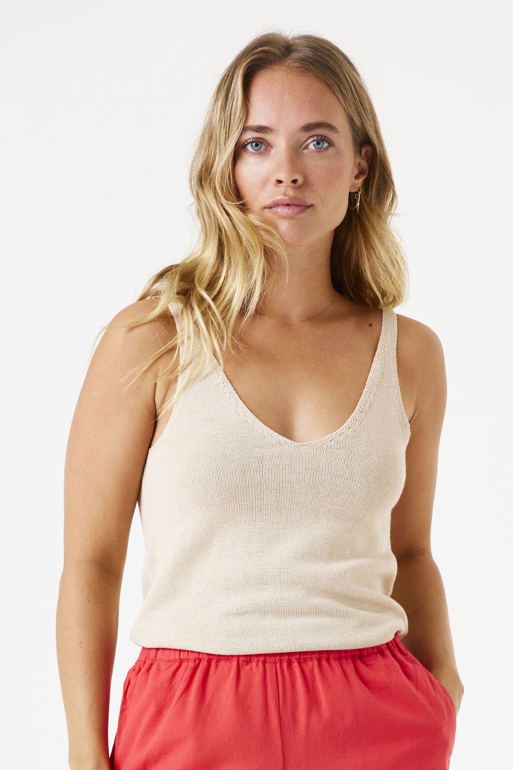 Camisole tricot mince amande 912
