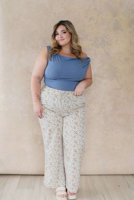 Pantalon à taille élastique fleuri - sunshine