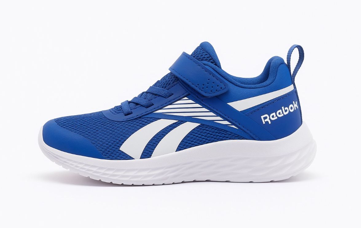 Espadrille bleu avec velcro et lacet élastique