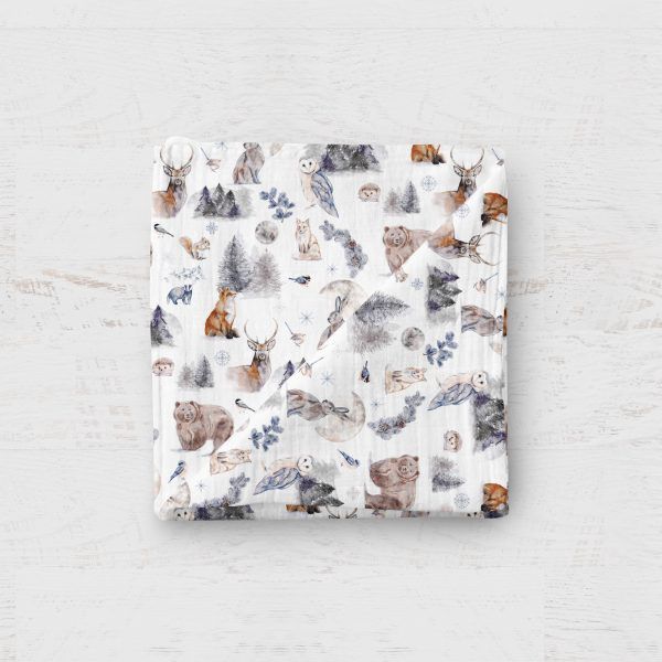 Mousselin bamboo Animaux des bois