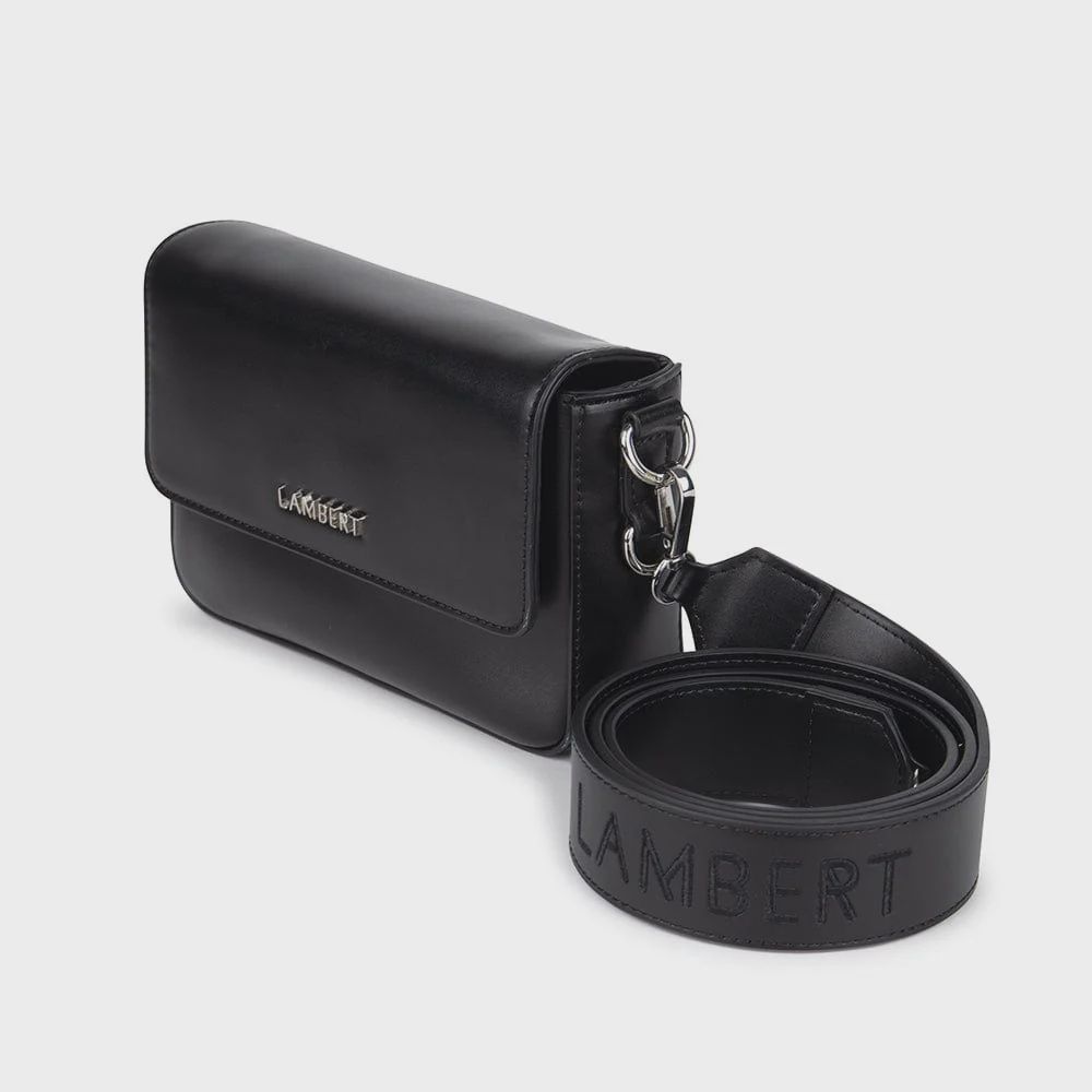 Sac à main 2-en-1 en cuir vegan noir