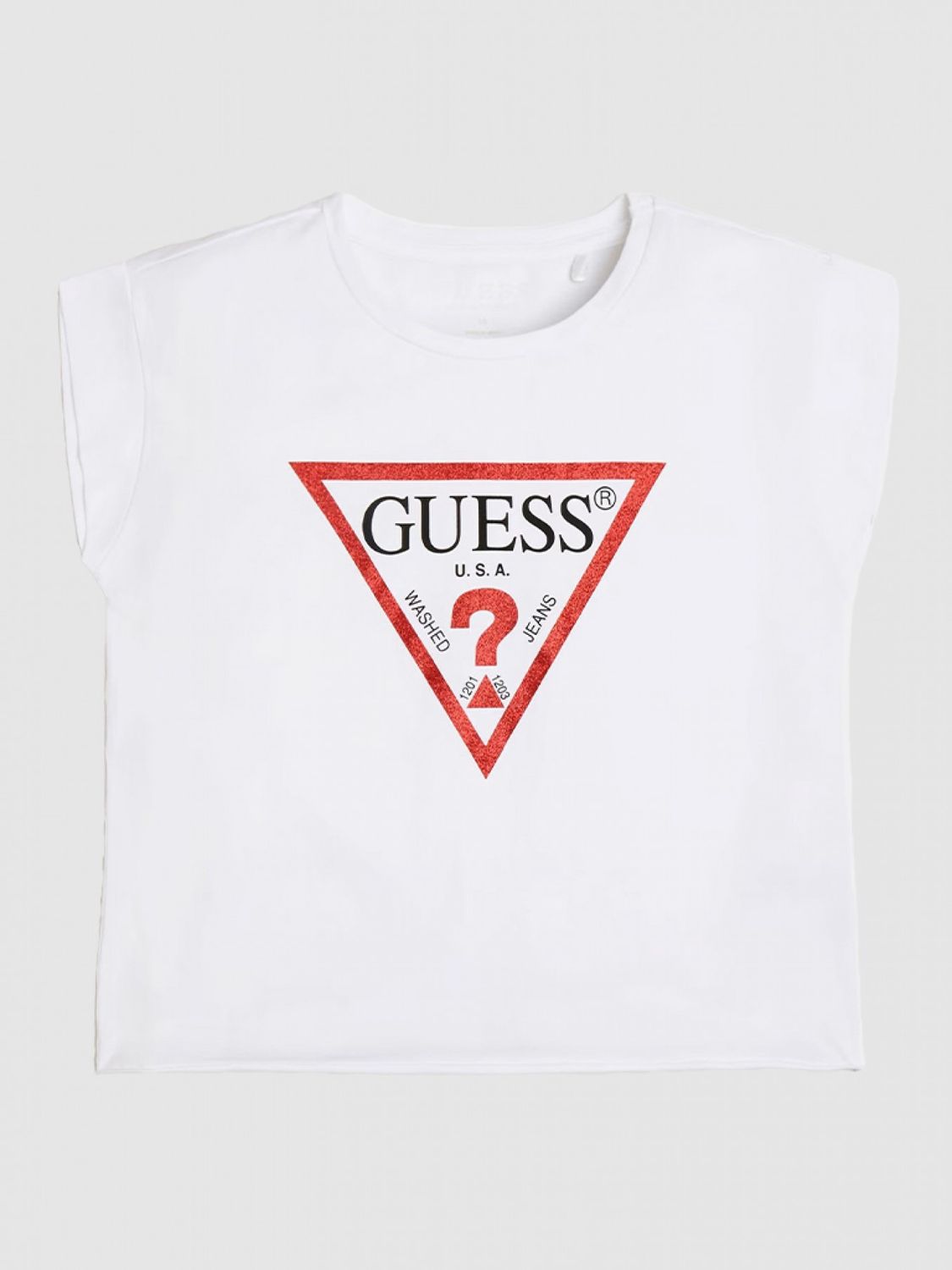 t-shirt blanc logo rouge