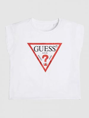 t-shirt blanc logo rouge