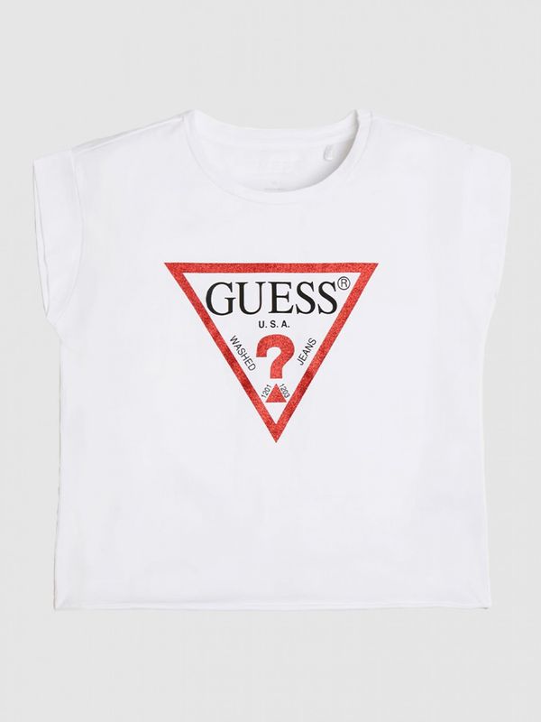 t-shirt blanc logo rouge