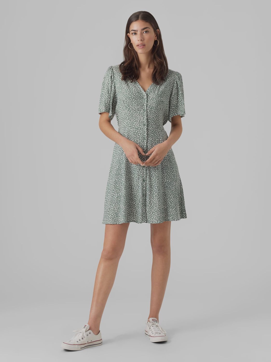 Robe sauge petit motif rond 2845