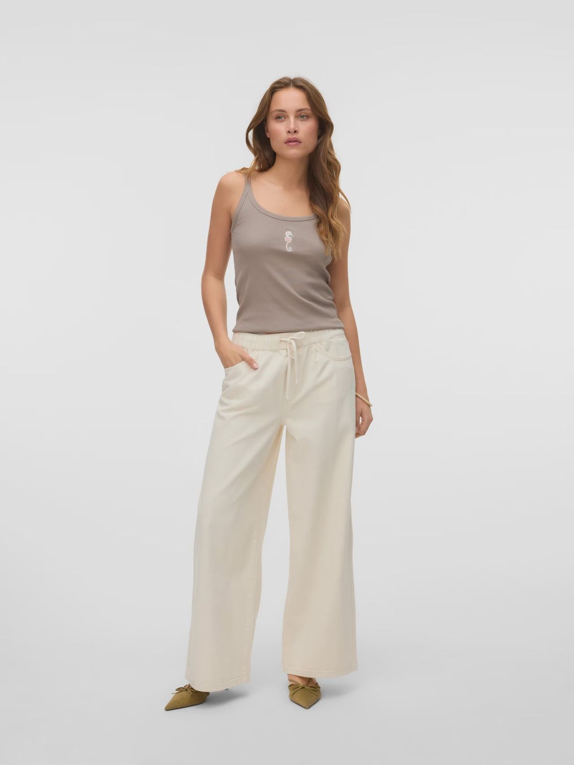 Jeans pate large ecru 8455