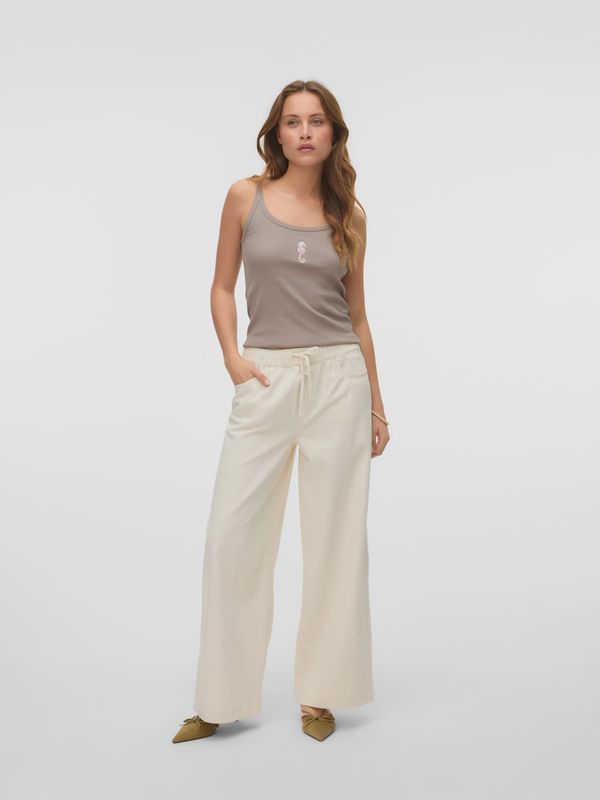 Pantalon écru jambe large 8455