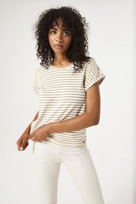 T-shirt rayé taupe 2094