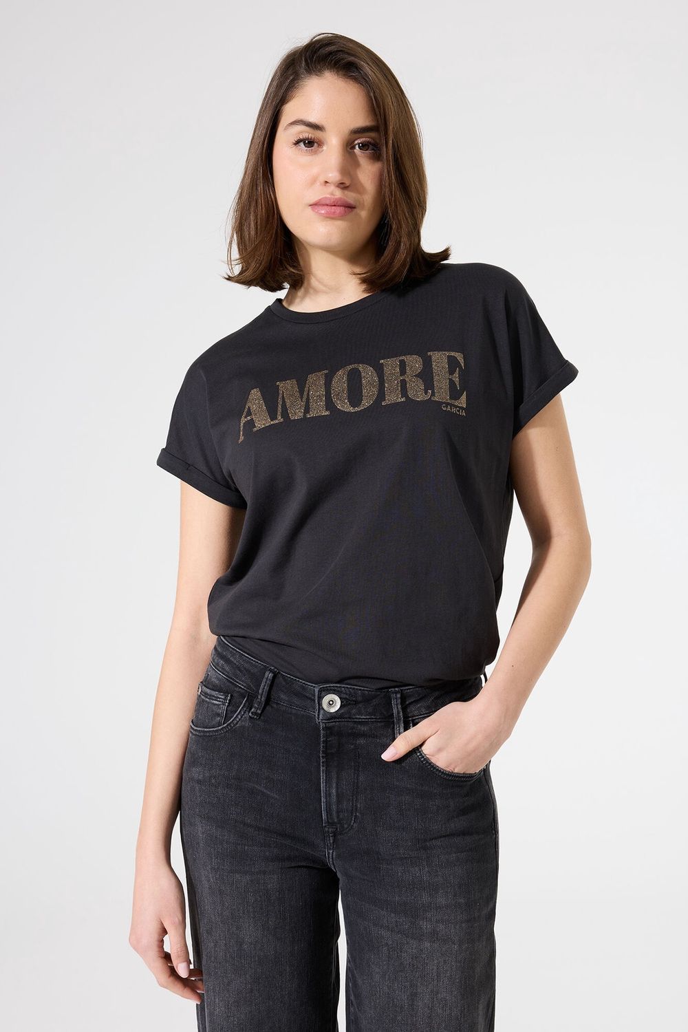 T-shirt noire amore 0201
