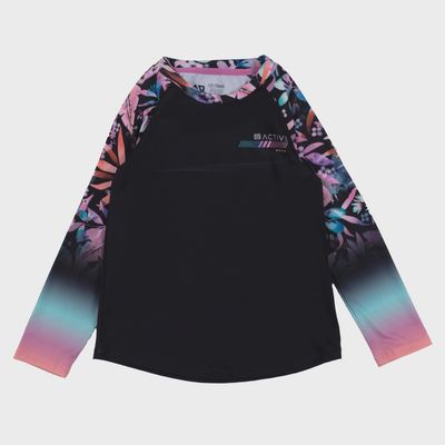 Chandail long noir et tropical
