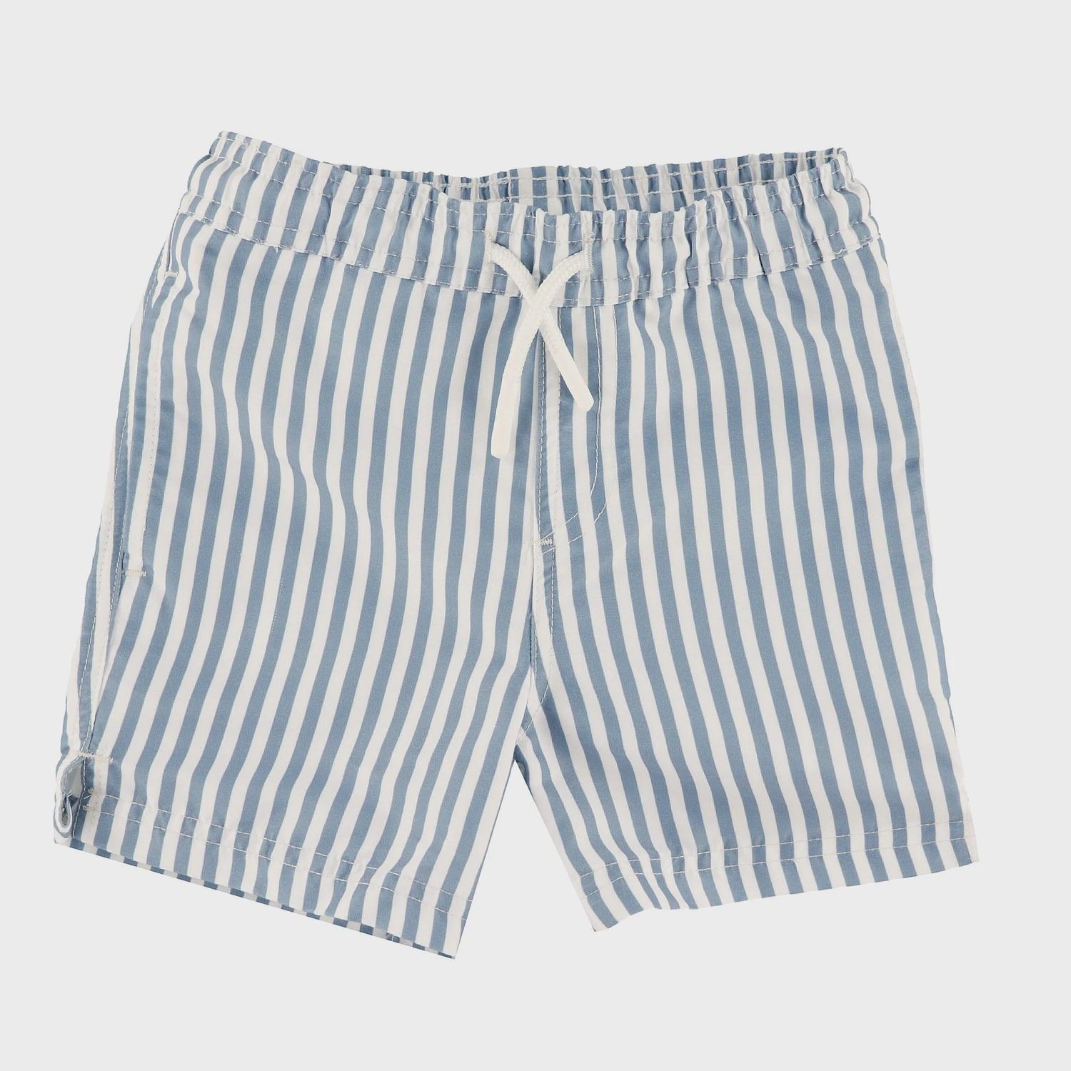 Short de bain rayé bleu