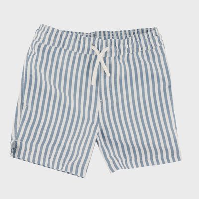 Short de bain rayé bleu