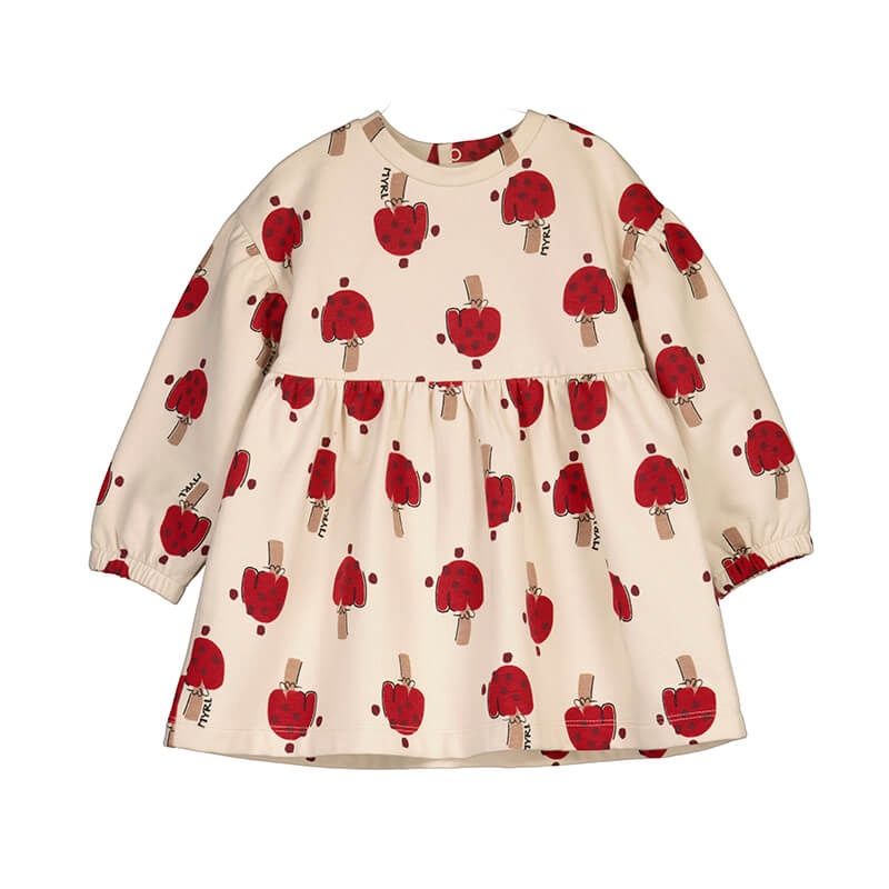 Robe beige motif champignon 2916