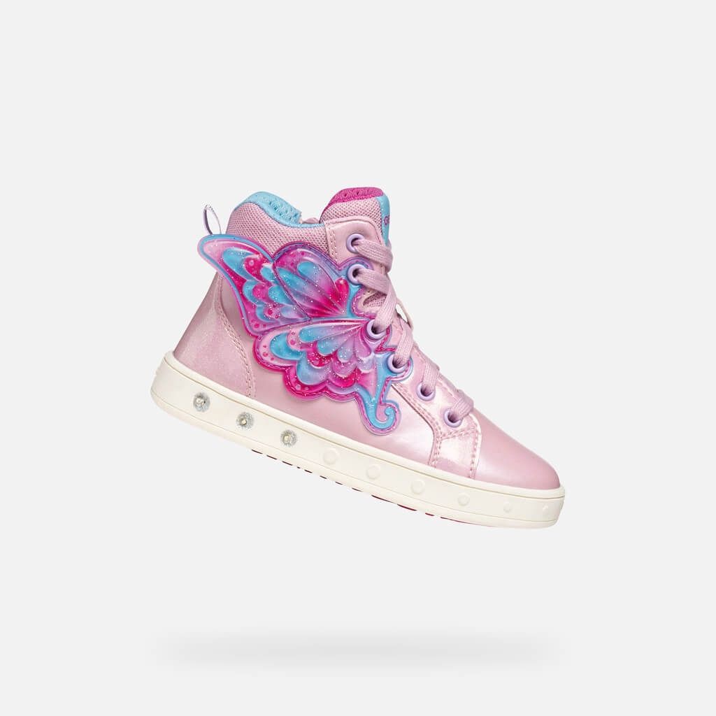 Soulier haut rose papillon avec lumières skylin