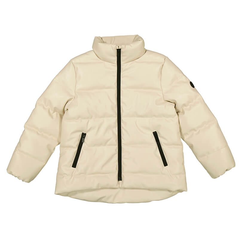 Manteau beige en cuir synthétique 7438