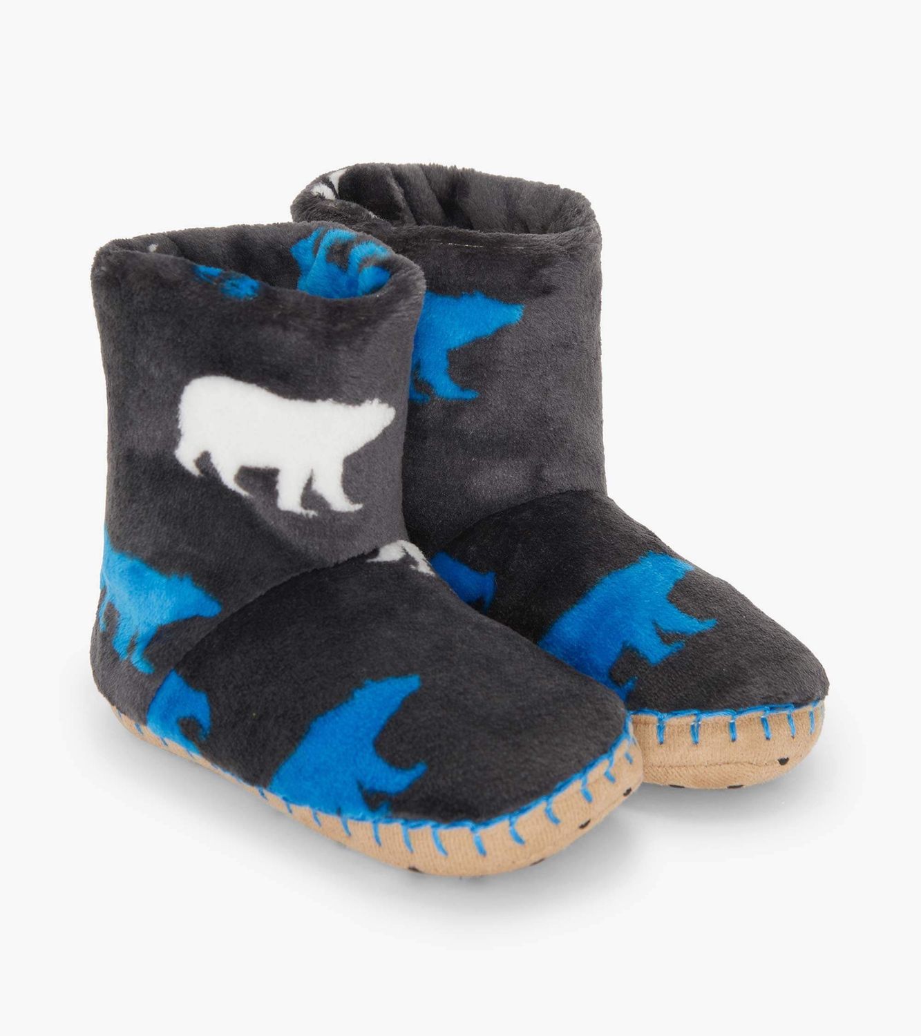 Pantoufles en polaire à motif d&#39;ours polaire 009