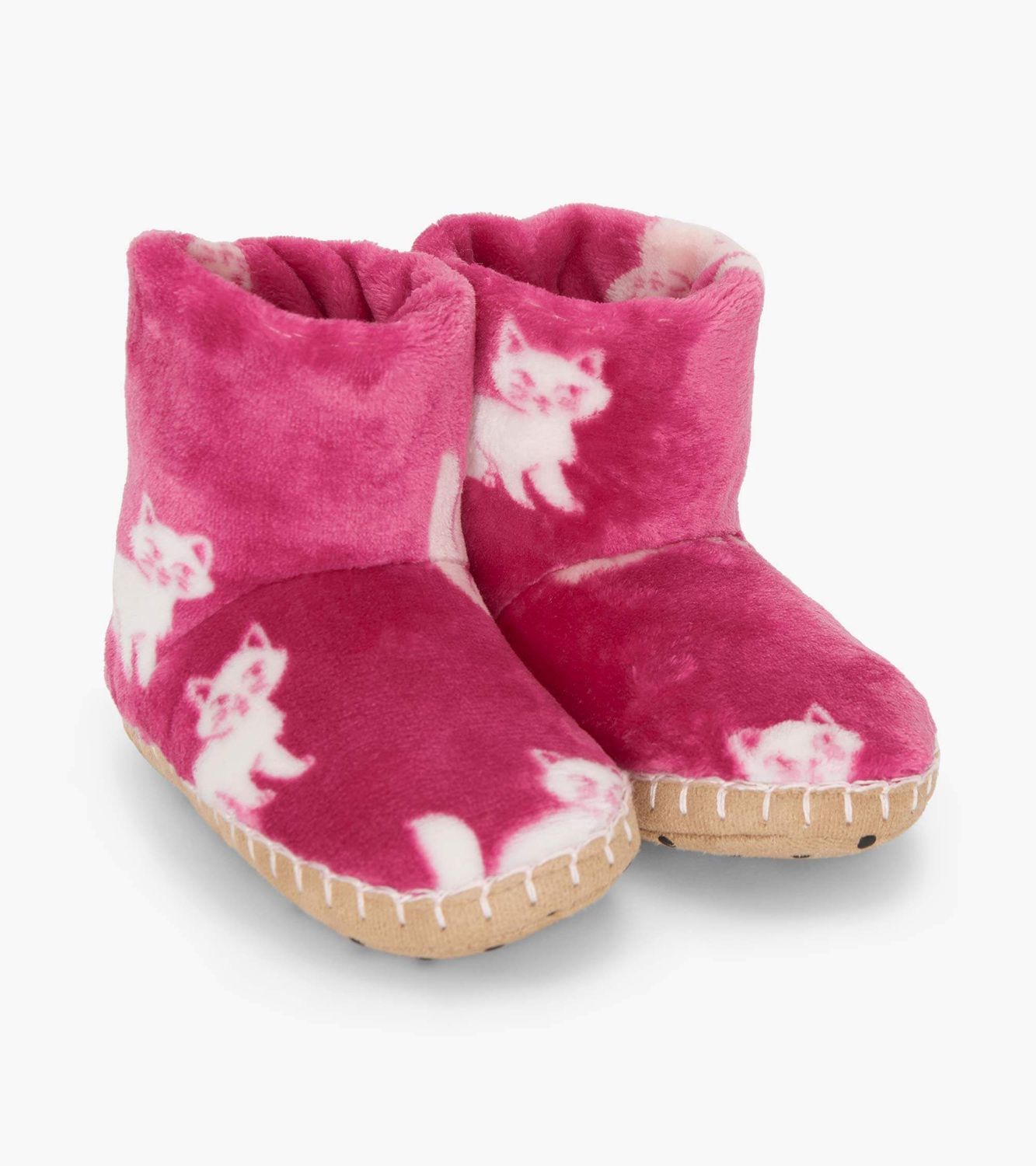 Pantoufles en polaire motif petits chatons 009