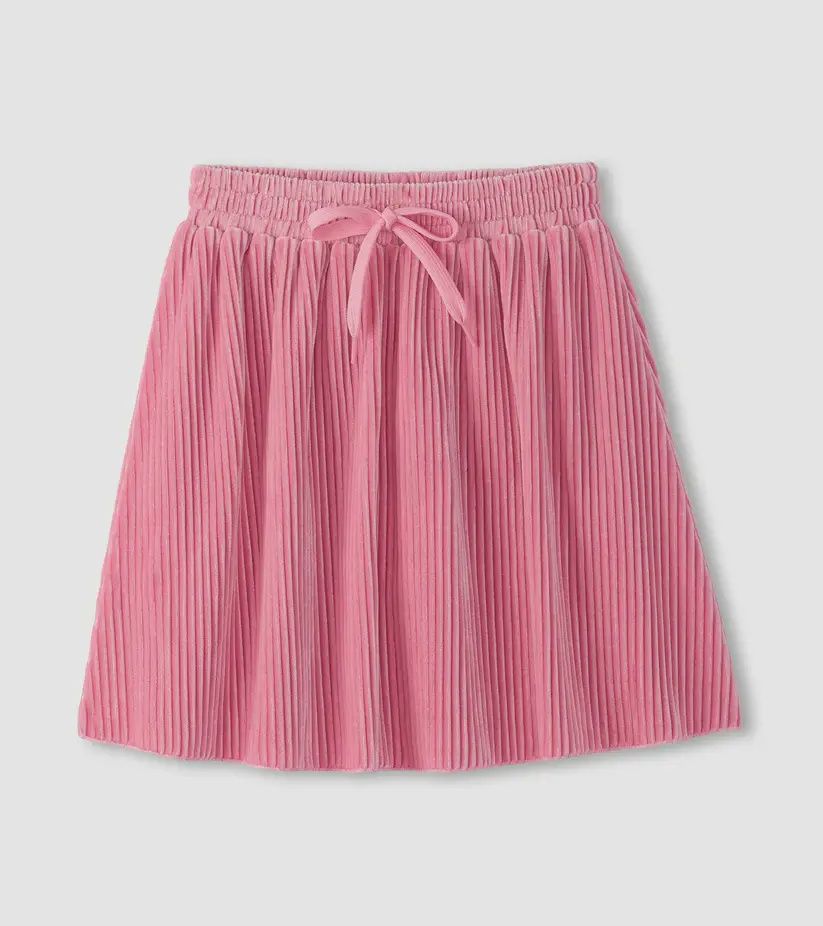 Jupe plissée en velour rose 1826