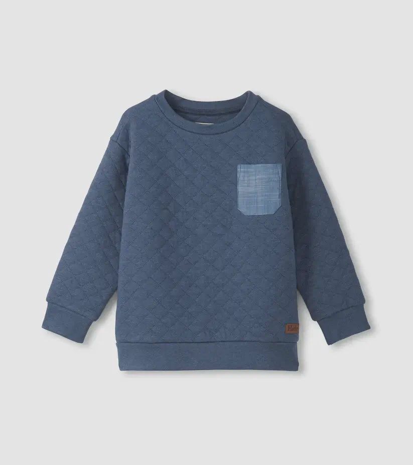 Pull matelassé bleu 1981