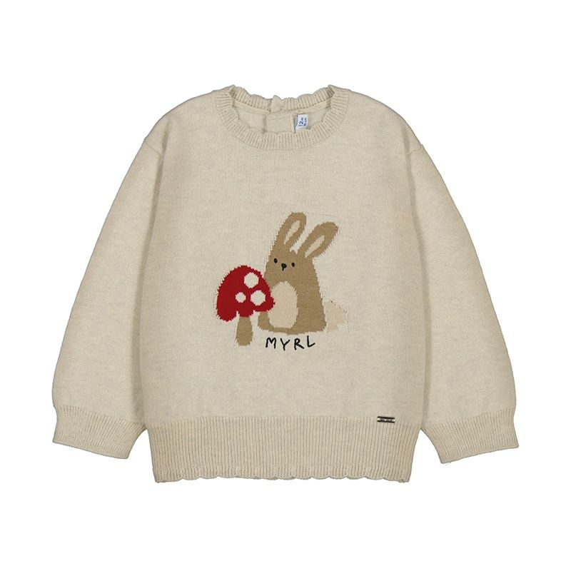 Pull beige motif lapin 2354