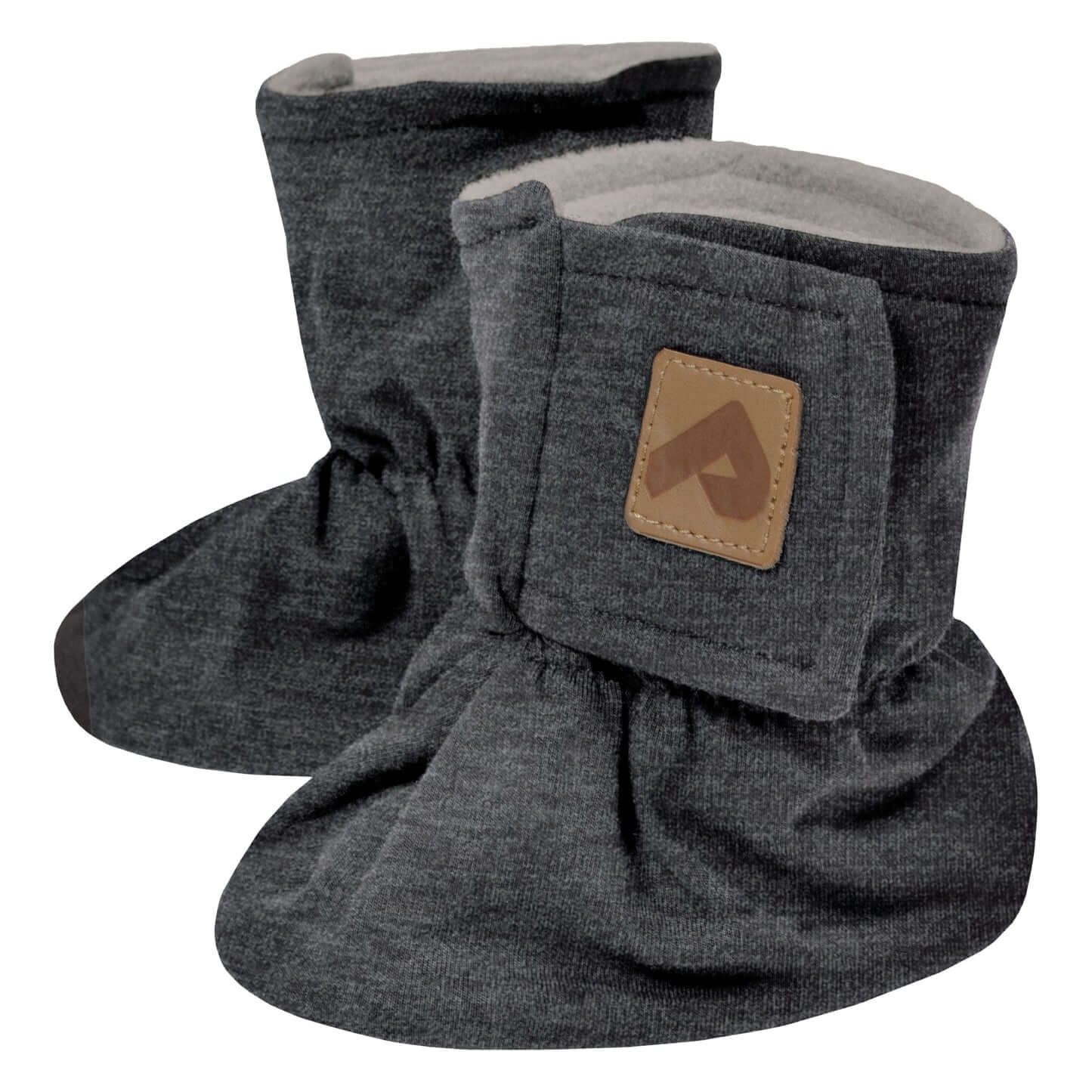 Bottines en coton avec doublure en fausse fourrure - Gris chiné