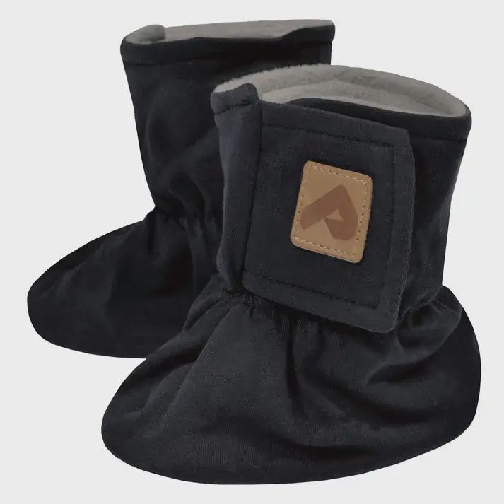 Bottines en coton avec doublure en fausse fourrure - Noir