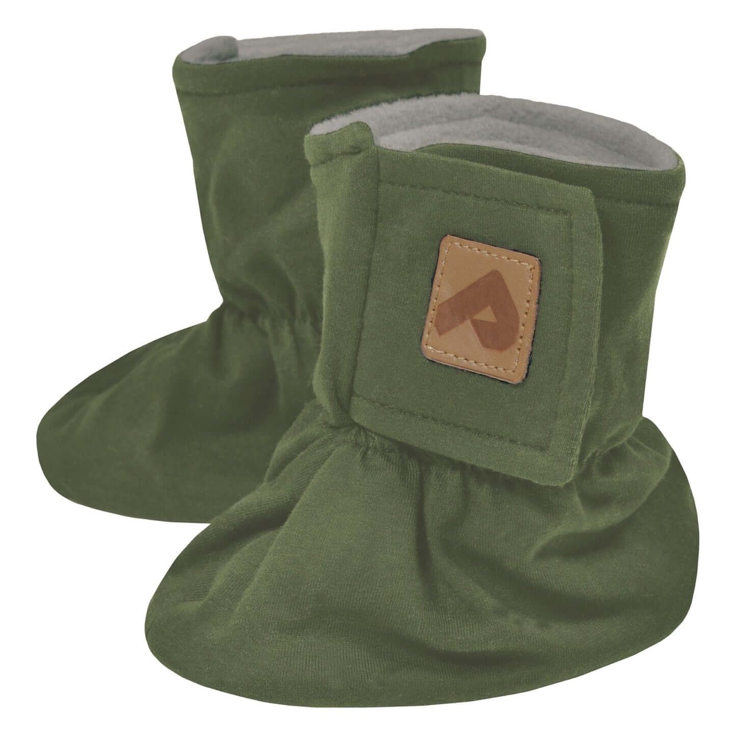 Bottines en coton avec doublure en fausse fourrure - Vert