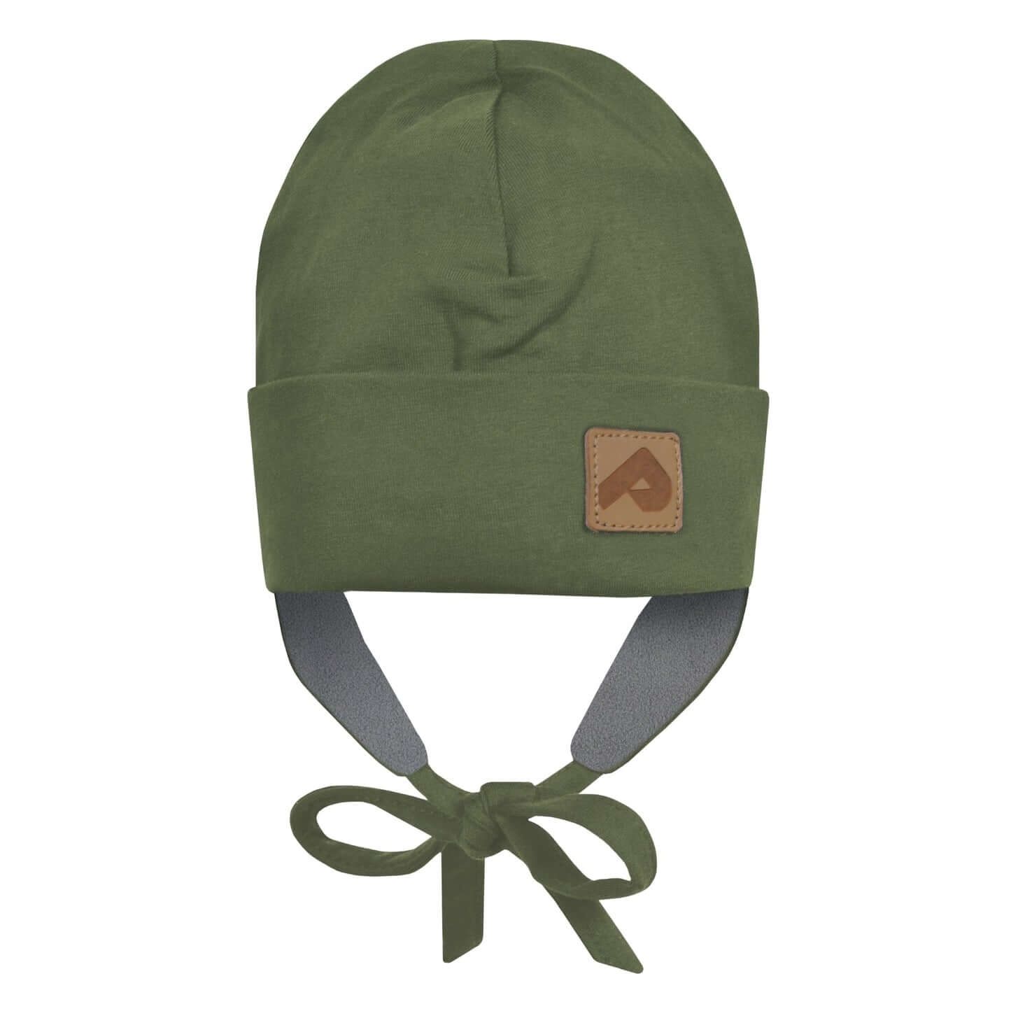 Bonnet de jersey avec doublure polar &amp; oreilles – Vert
