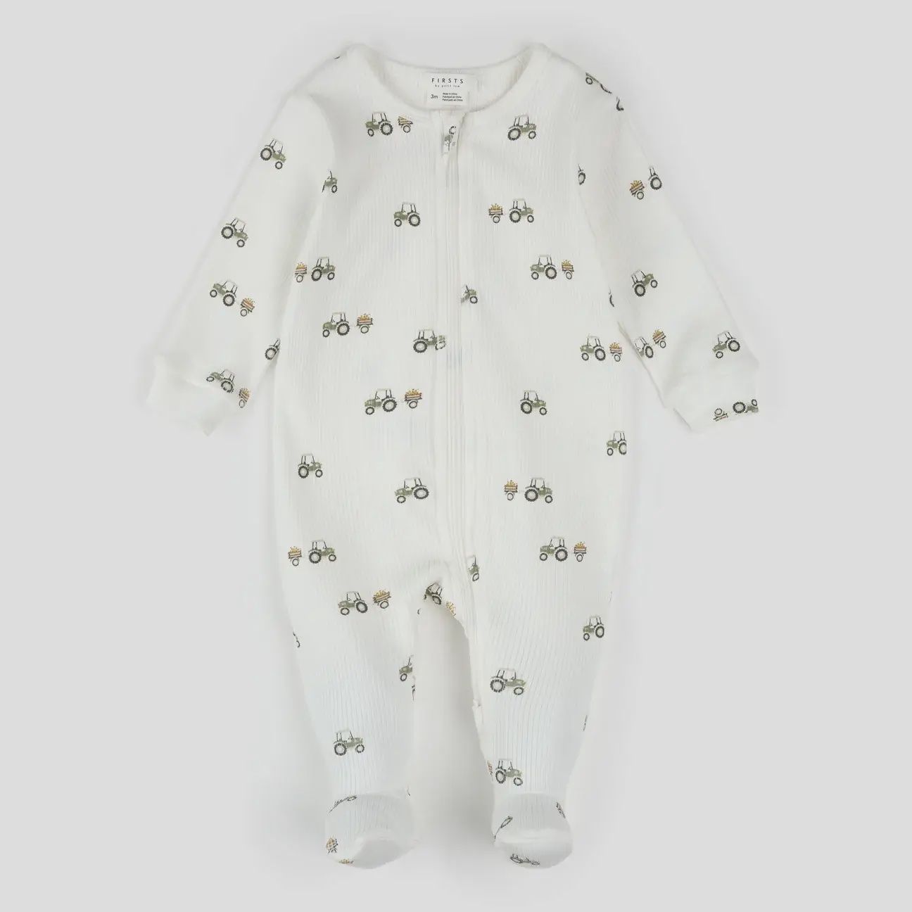 Pyjamas imprimé camion cueilleur de poires  blanc cassé P02B