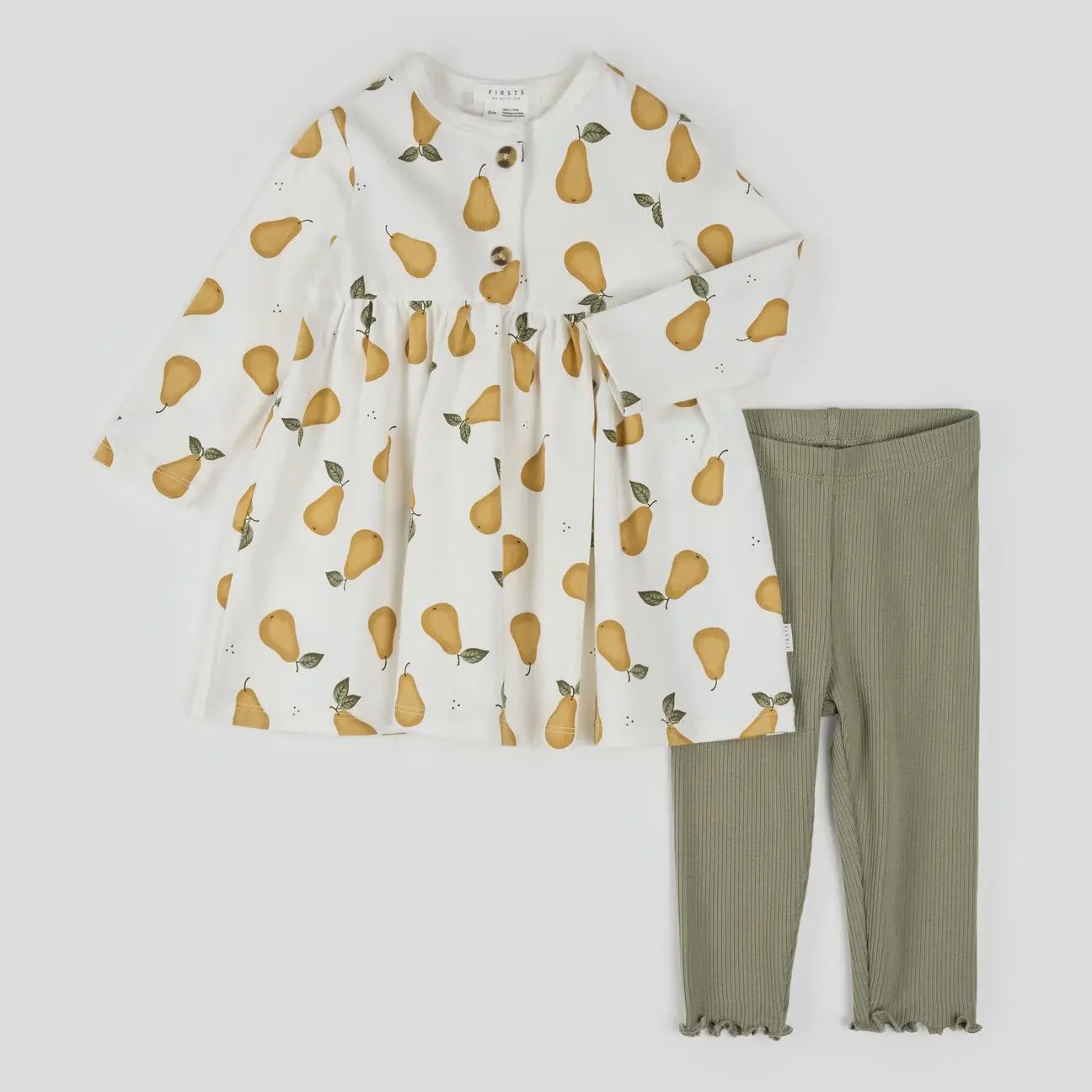 Ensemble robe côtelée imprimé poire E03B