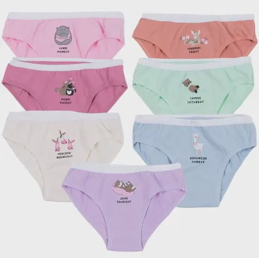 Culottes, paquet de 7 Filles Multi
