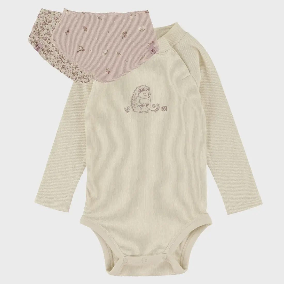 Cache couche Bébé Fille Ivoire avec bavette reversible 2560