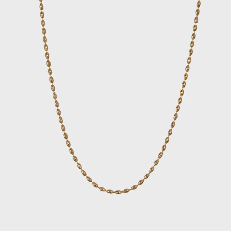 Collier à billes en acier inoxydable 14k