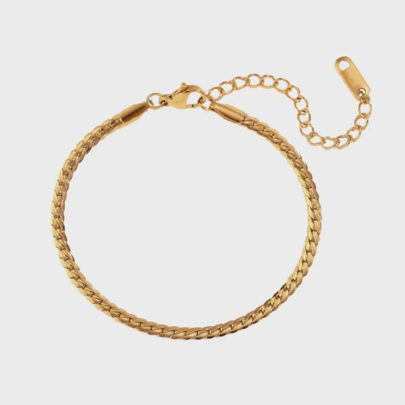 Bracelet à chevrons en acier inoxydable 14k