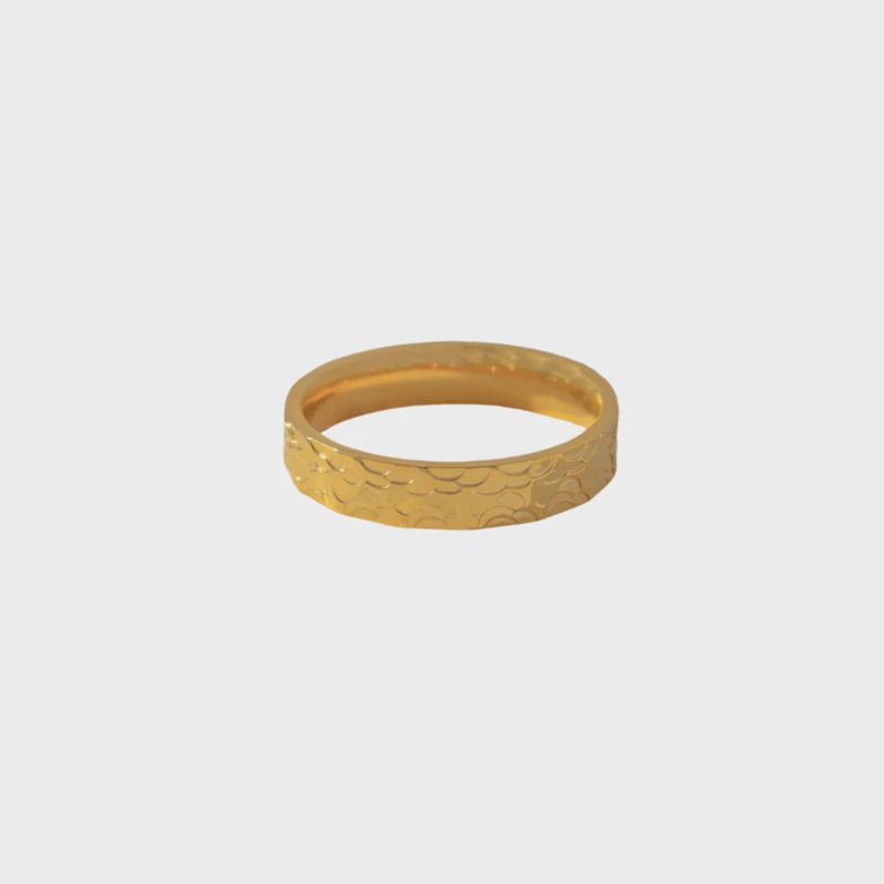 Bague écaillée en acier inoxydable 14k